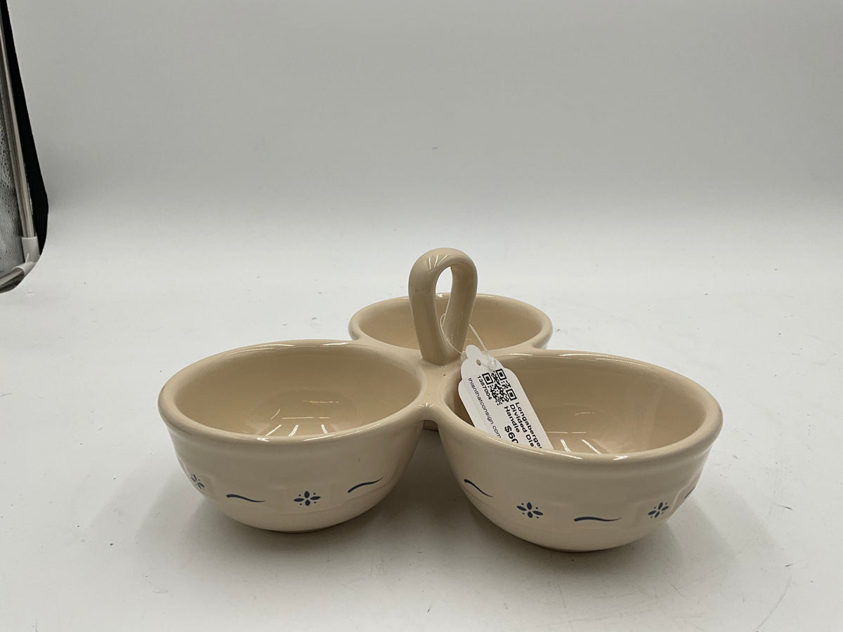 Longaberger Divided Dish w Handle