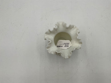 Fenton Milk Glass Hobnail Crimped Vase