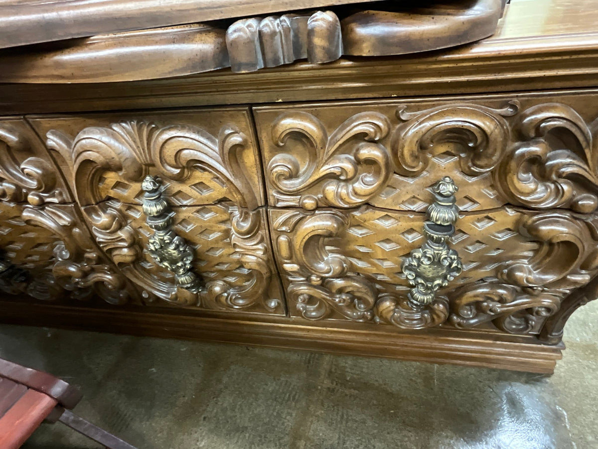 Ornate Singer Dresser w/ 2 Mirrors