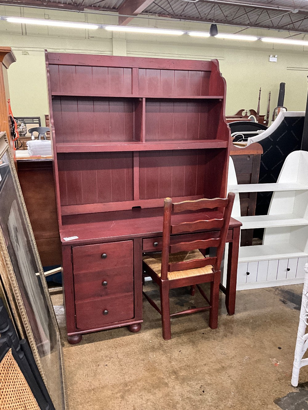 Attic Heirlooms By Broyhill Desk W/Hutch Top & Chair