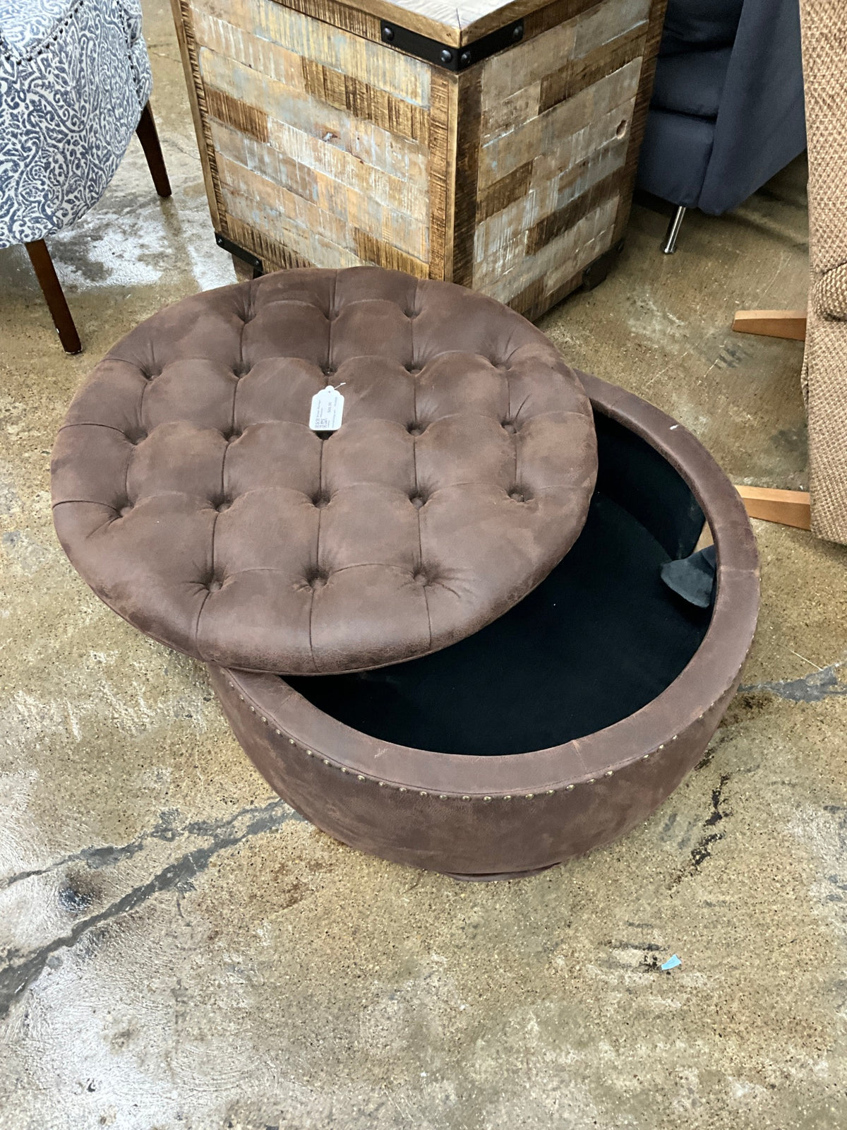 Brown Storage Ottoman