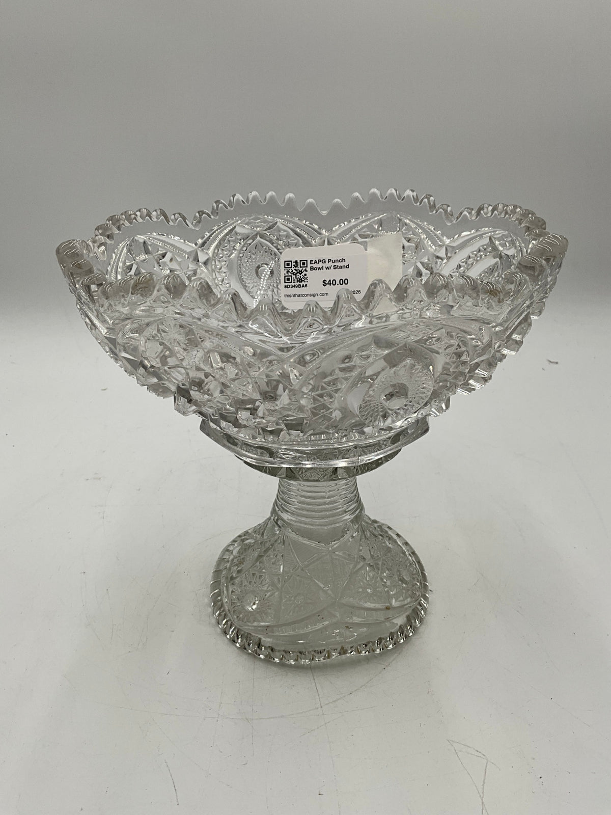 EAPG Punch Bowl w/ Stand