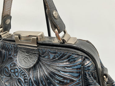 Patricia Nash Gracchi Frame Blue Satchel