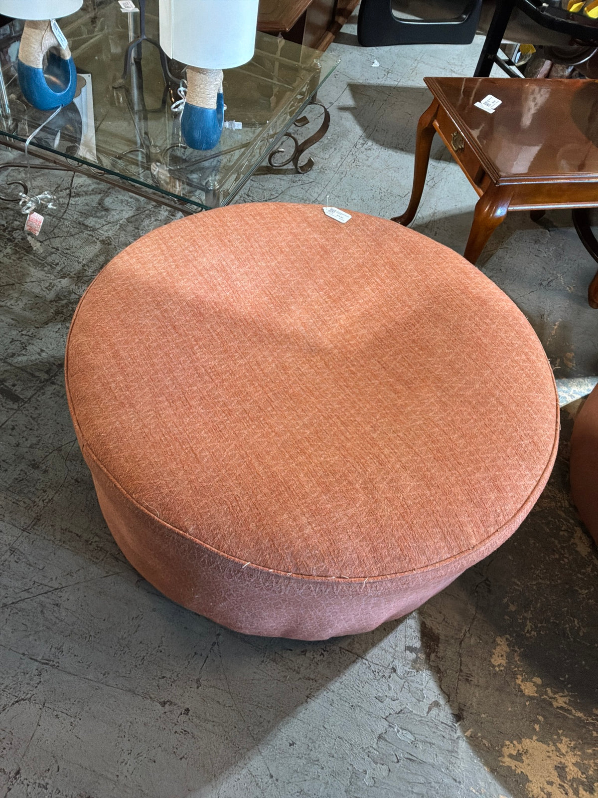 LG Orange Round Ottoman