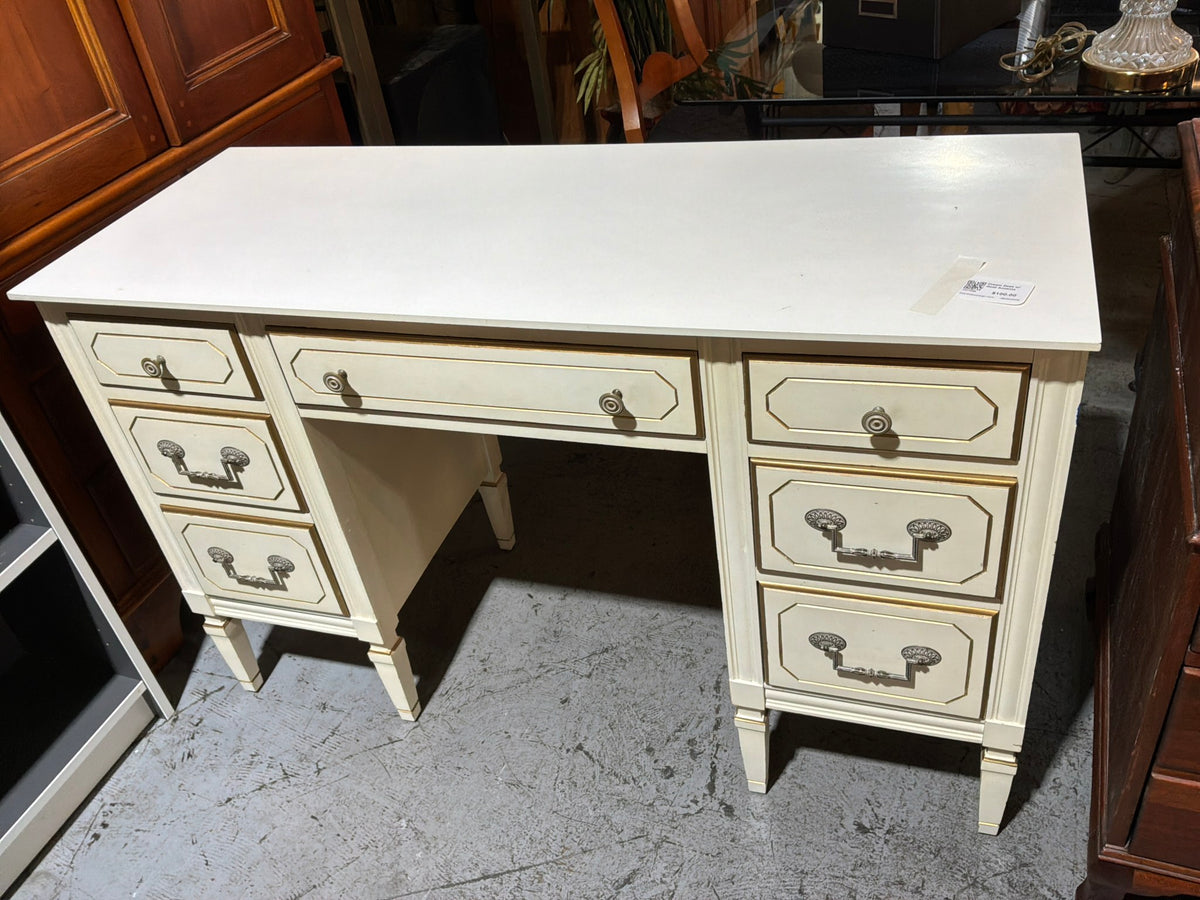 Cream Desk w/ Gold Accents