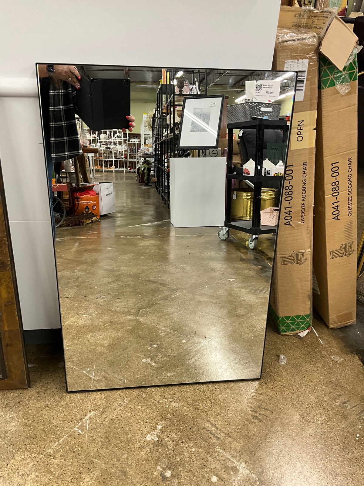 Black Square Metal Mirror