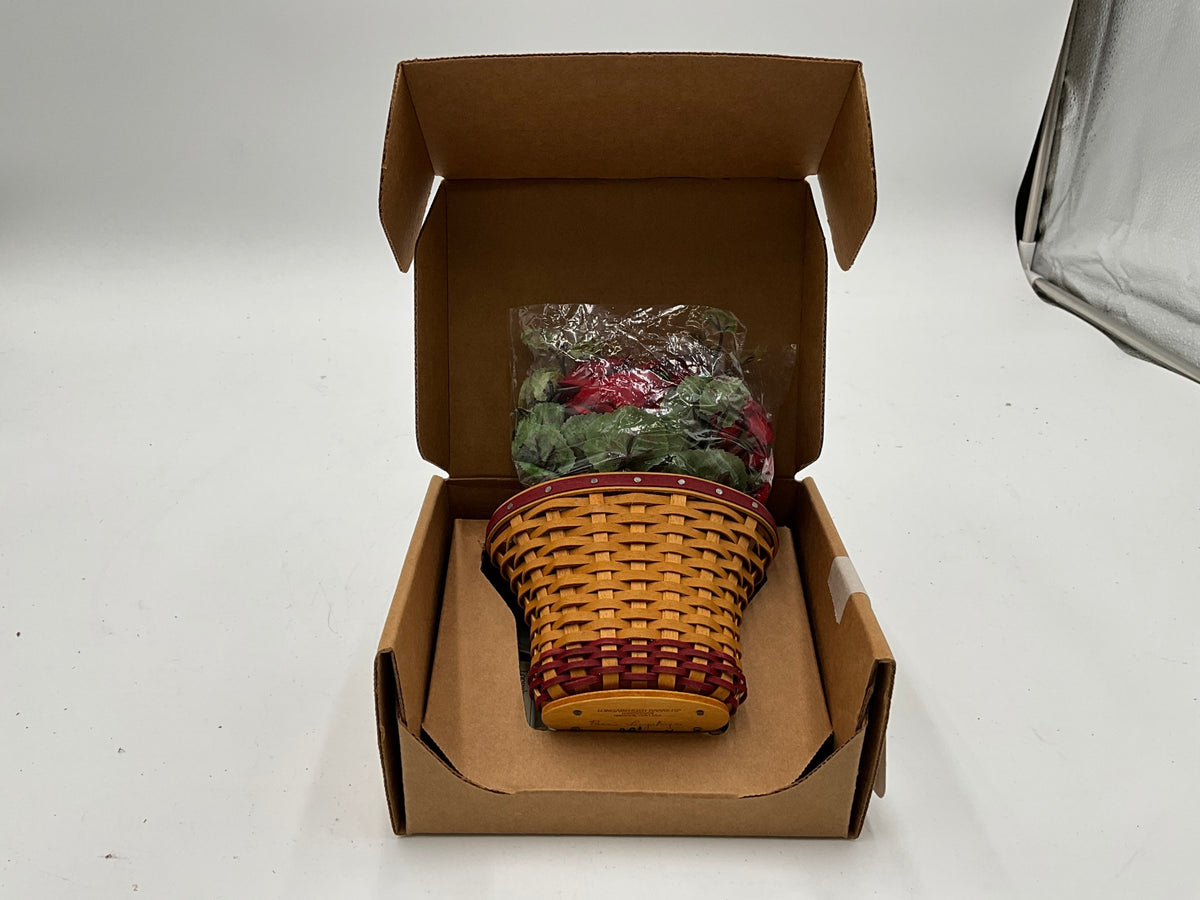 NIB Longaberger Mini Basket W/Flowers