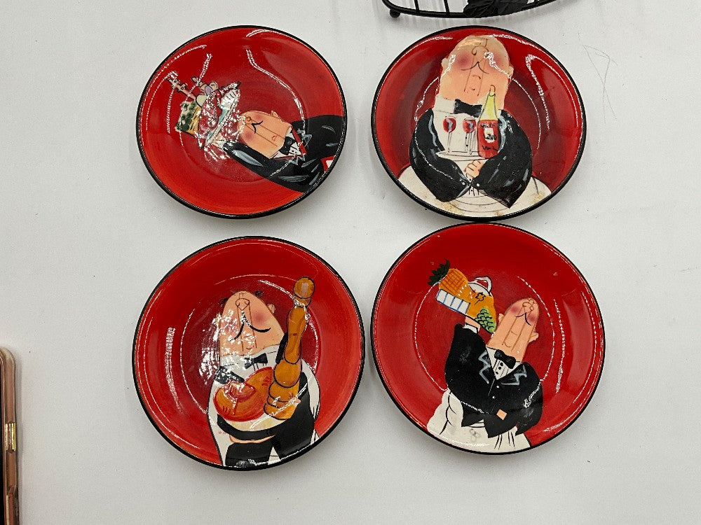 Dinner Is Served International Set Pitcher & 4 Plate Set