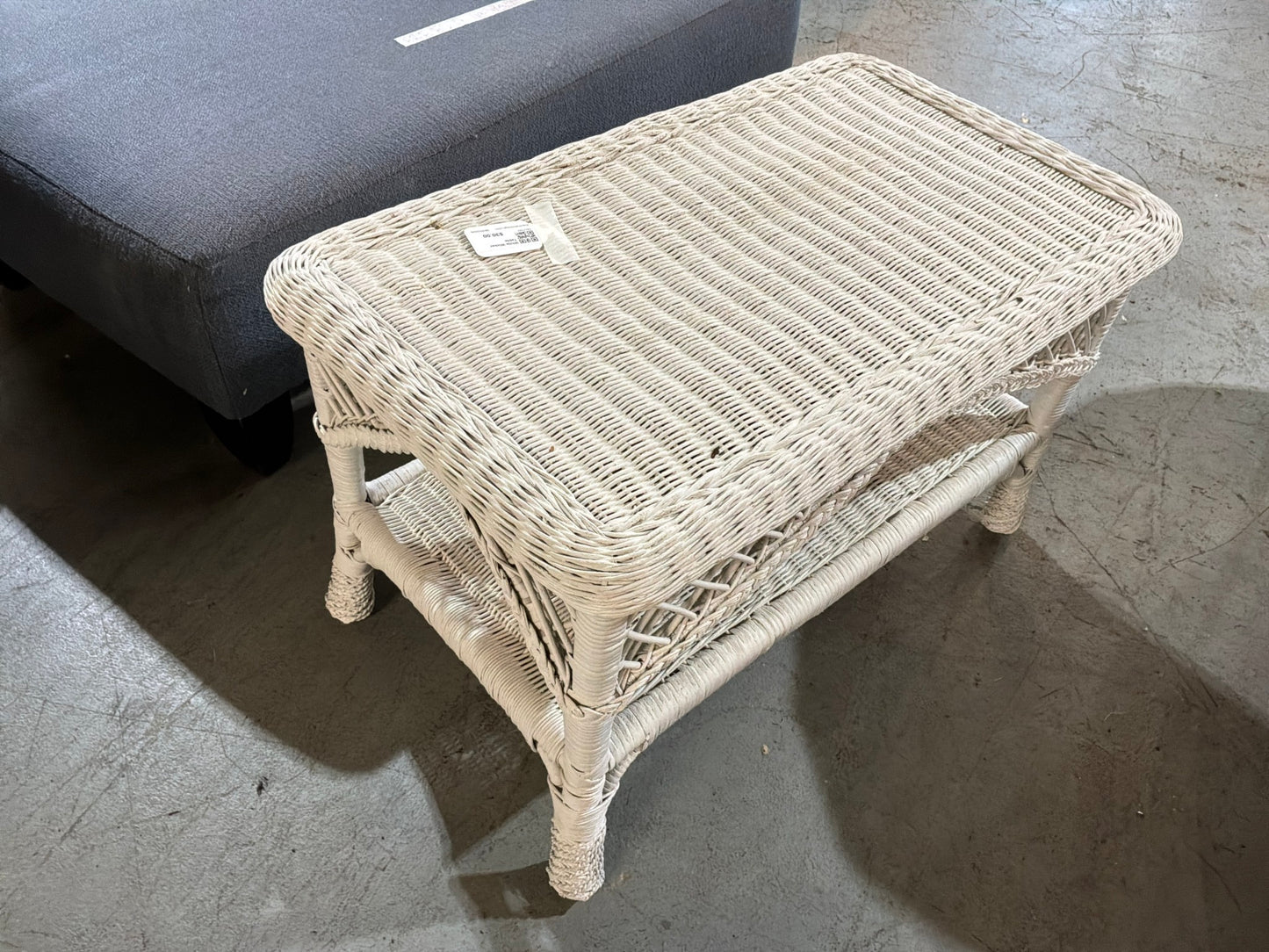 White Wicker Table