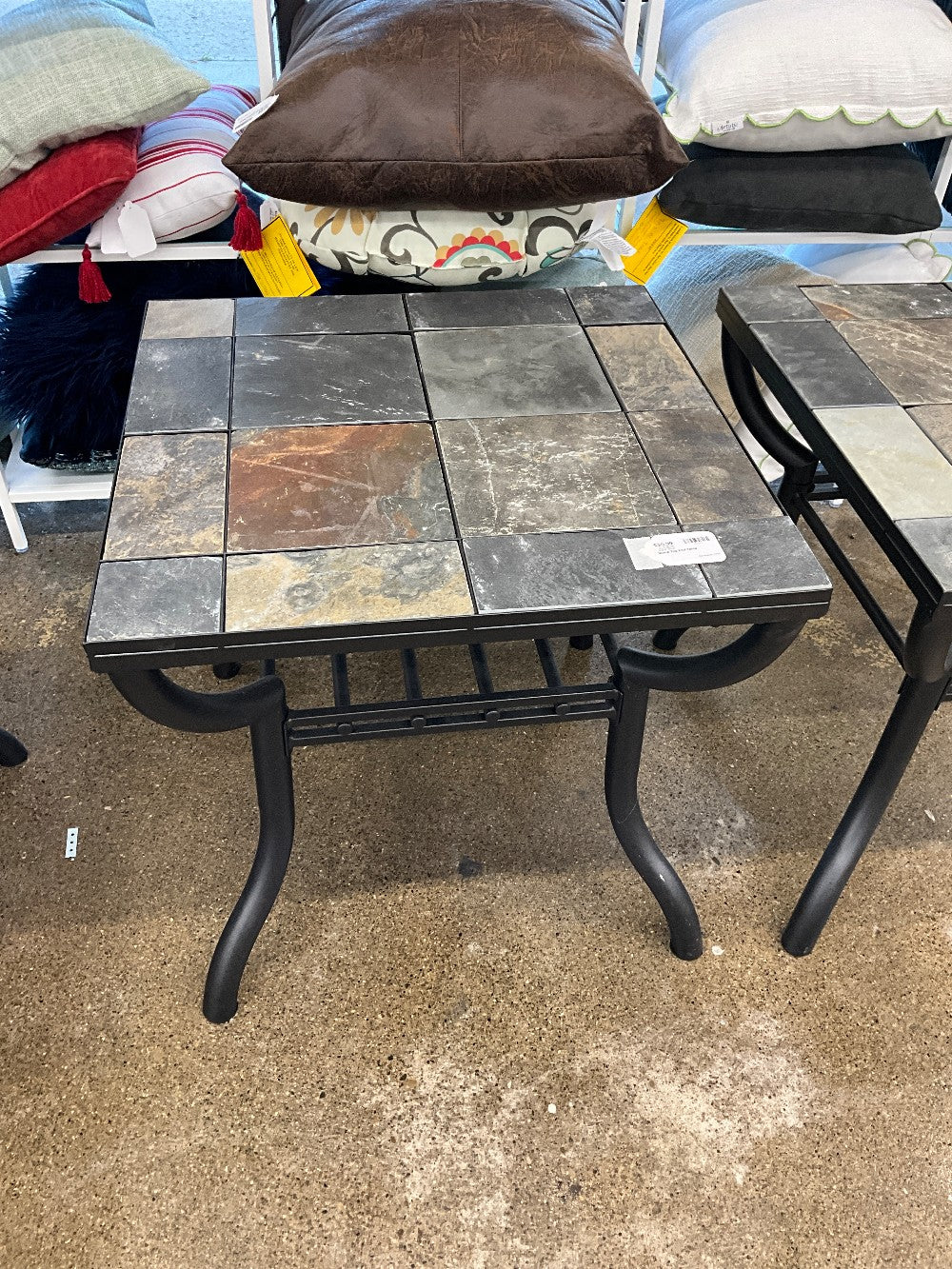 Stone Top End Table