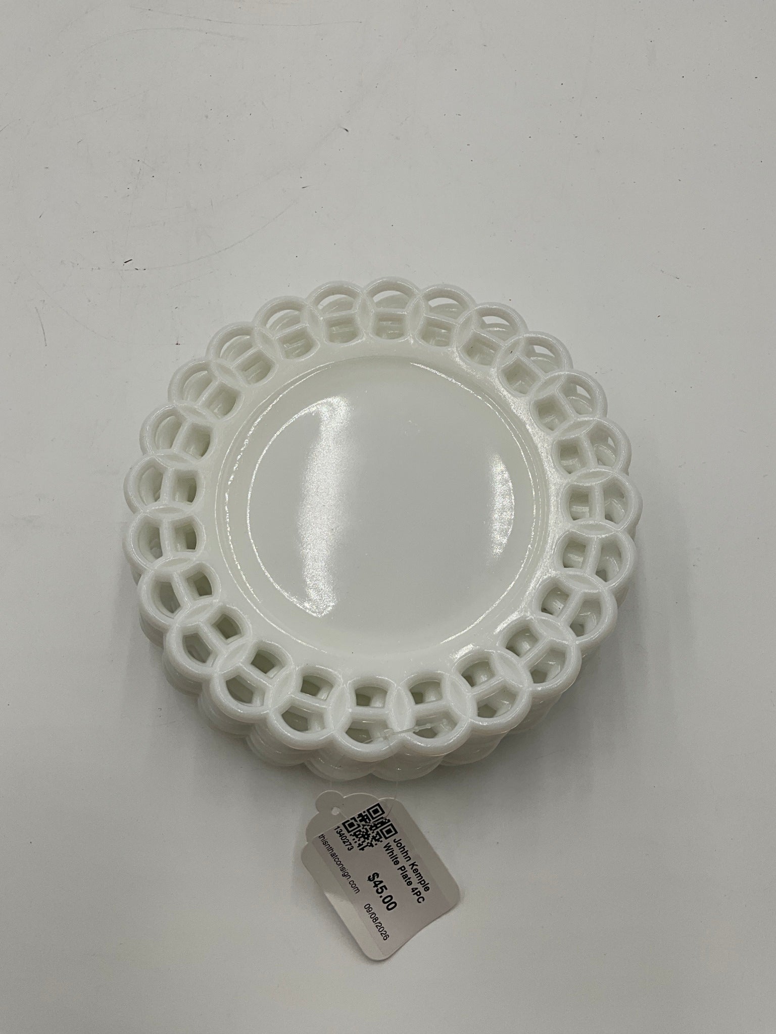 Johhn Kemple White Plate 4PC