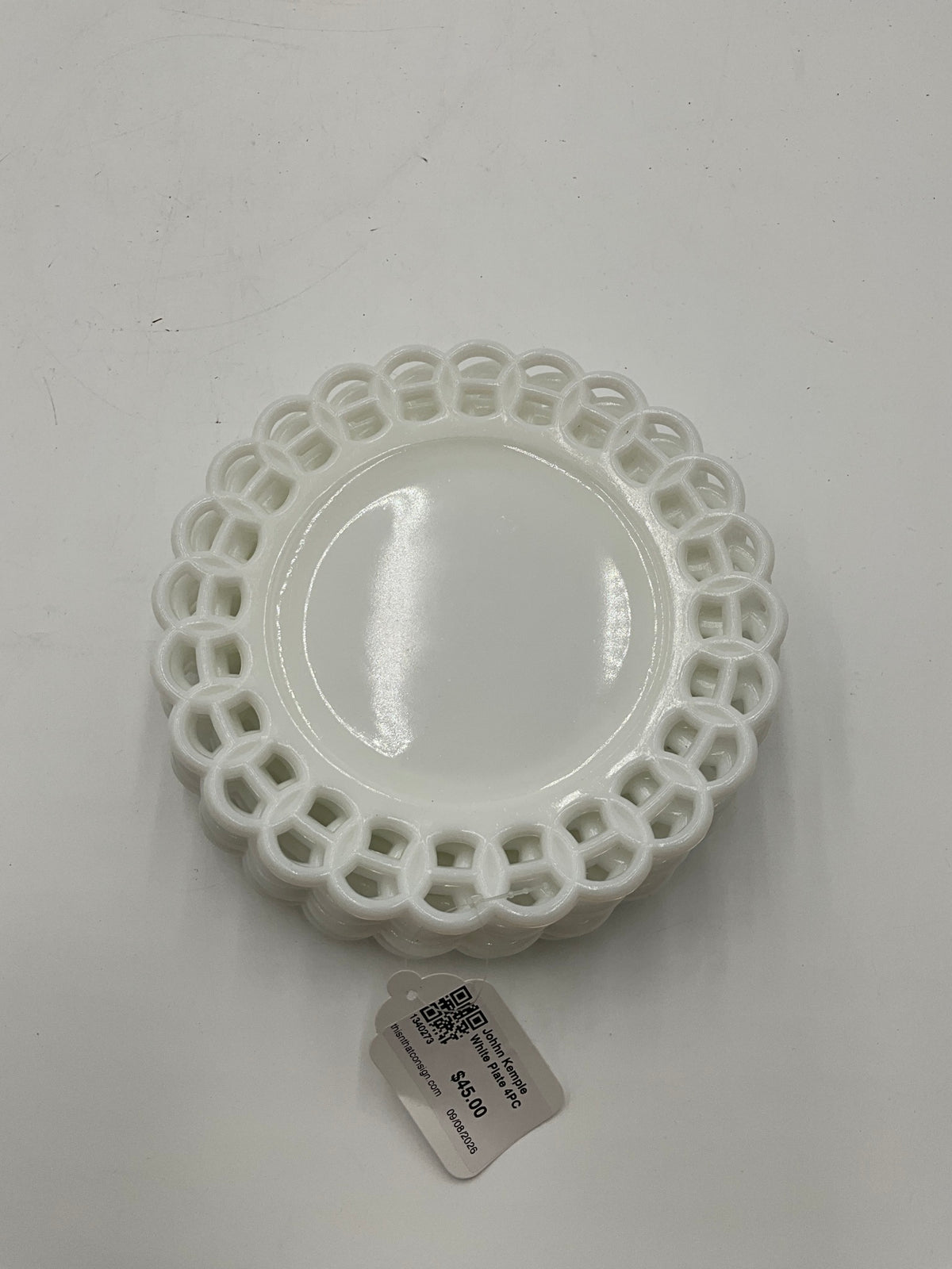 Johhn Kemple White Plate 4PC
