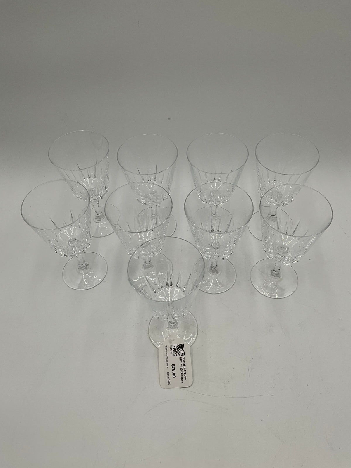 Cristal d'Arques SET of 9 Glasses