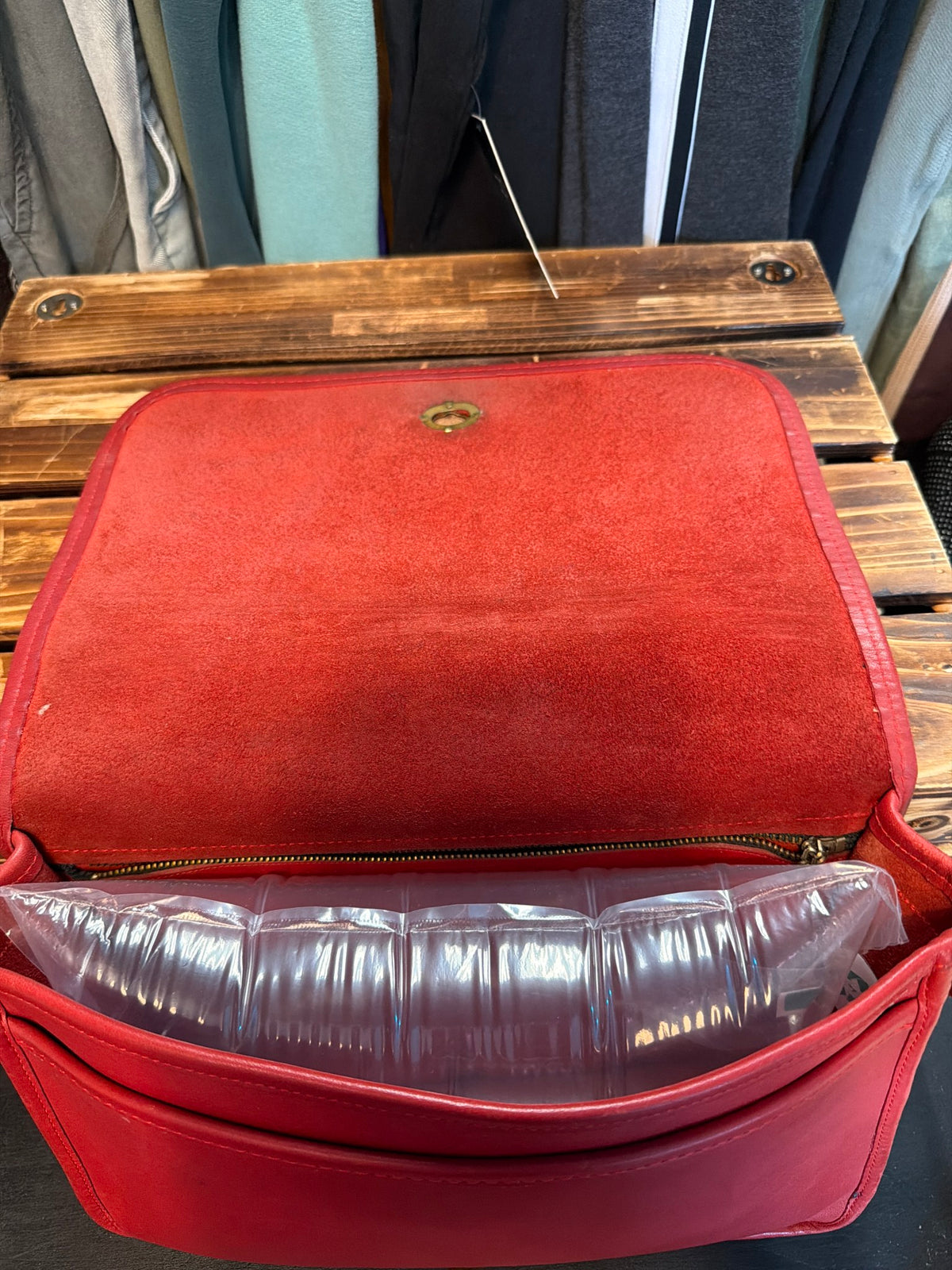 Vtg. Red Coach Crossbody