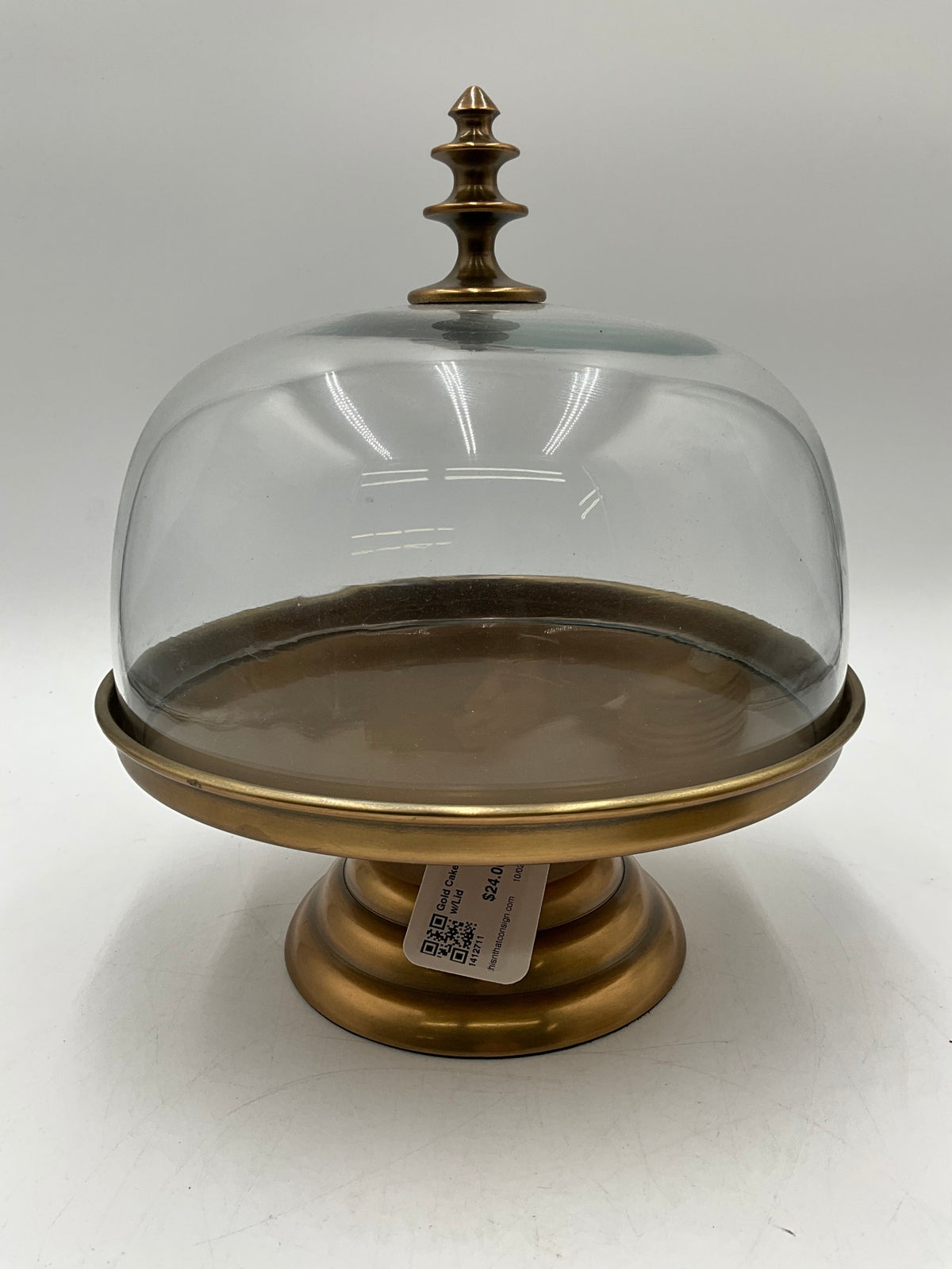 Gold Cake Stand w/Lid