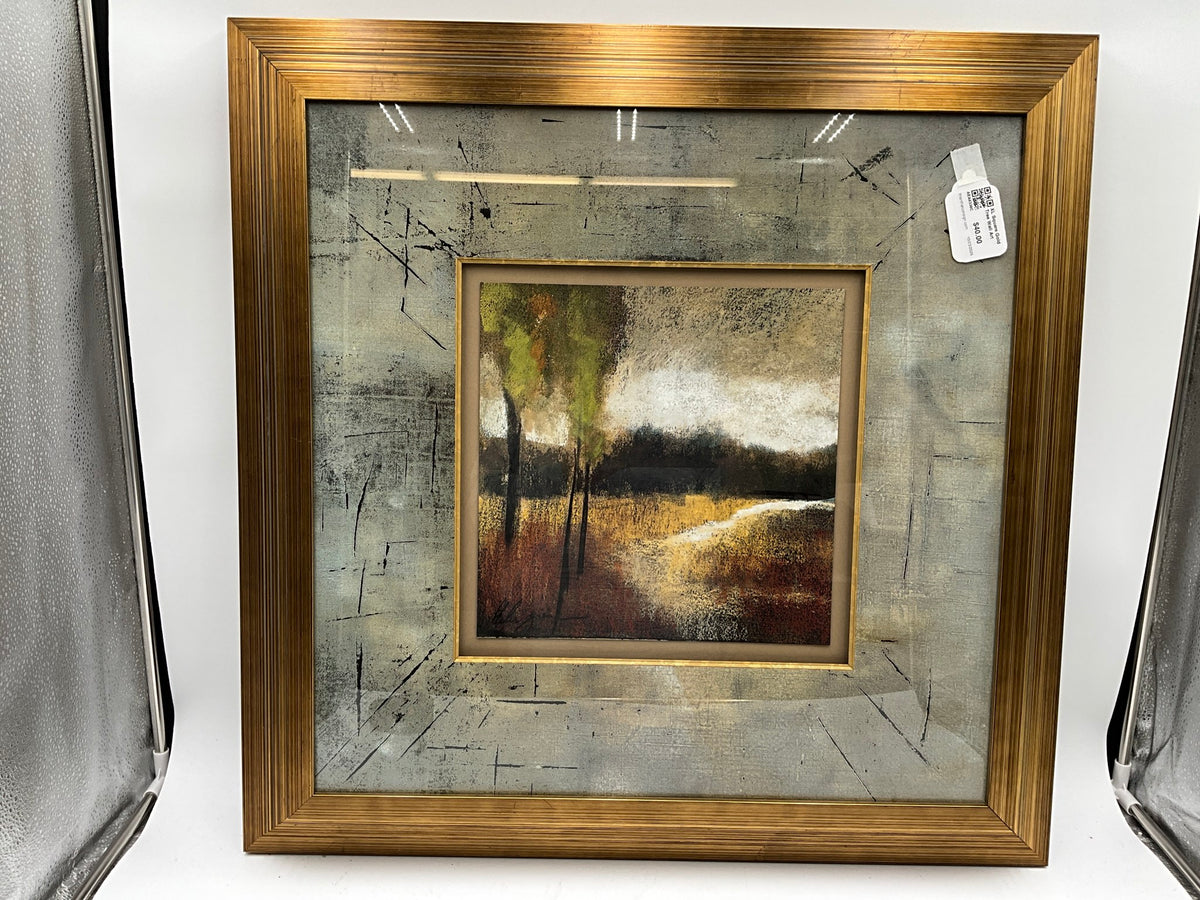 XL Square Gold Tree Wall Art