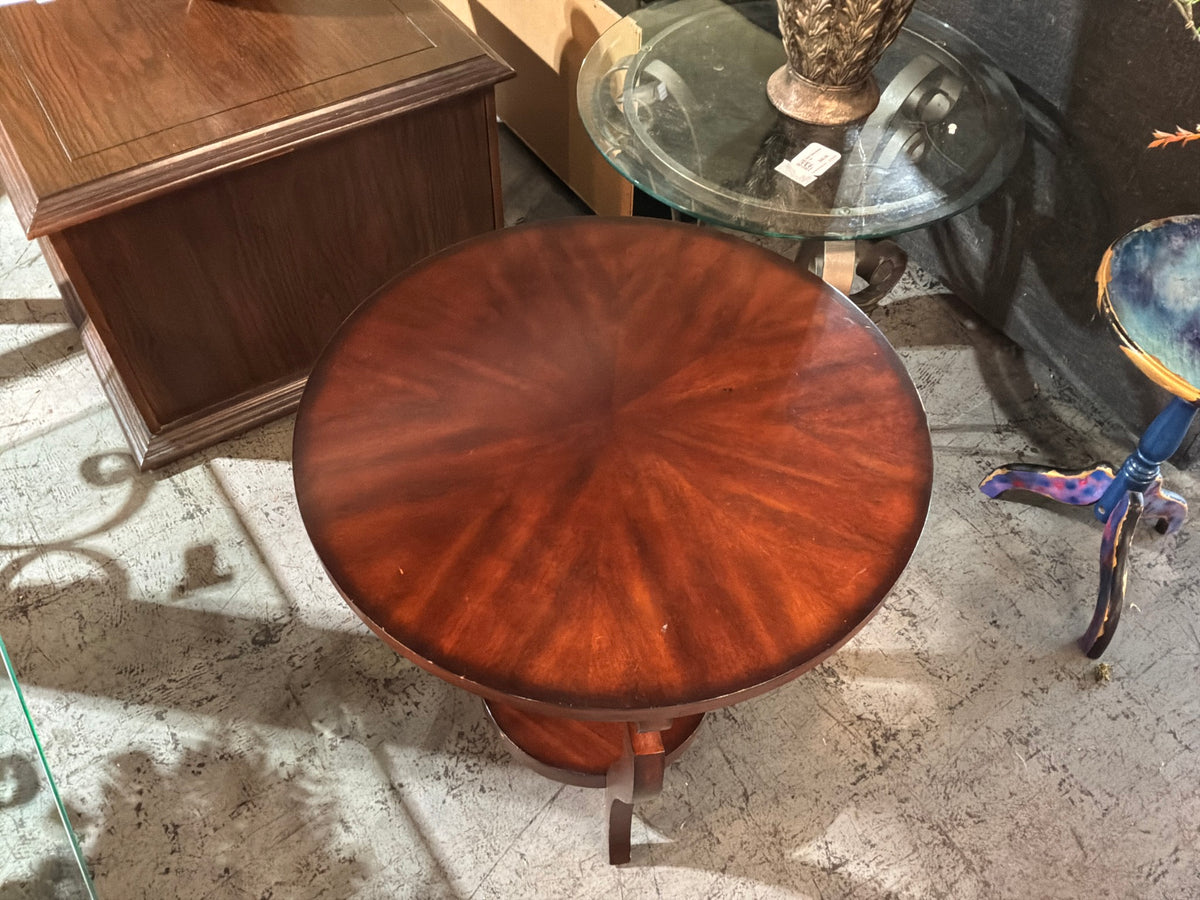 Cherry Wood Round Accent Table