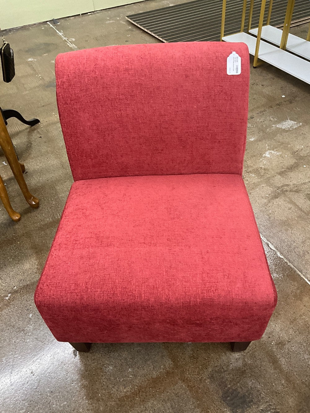 Red Armless Accent Chair