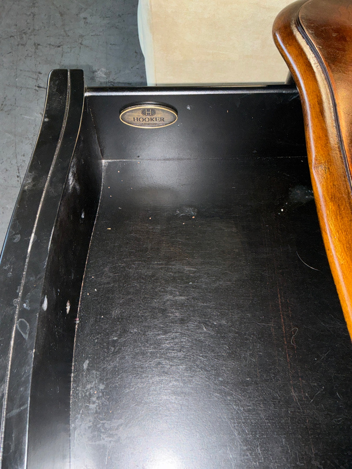 Hooker Dark Wood End Table W/ 3 Drawers