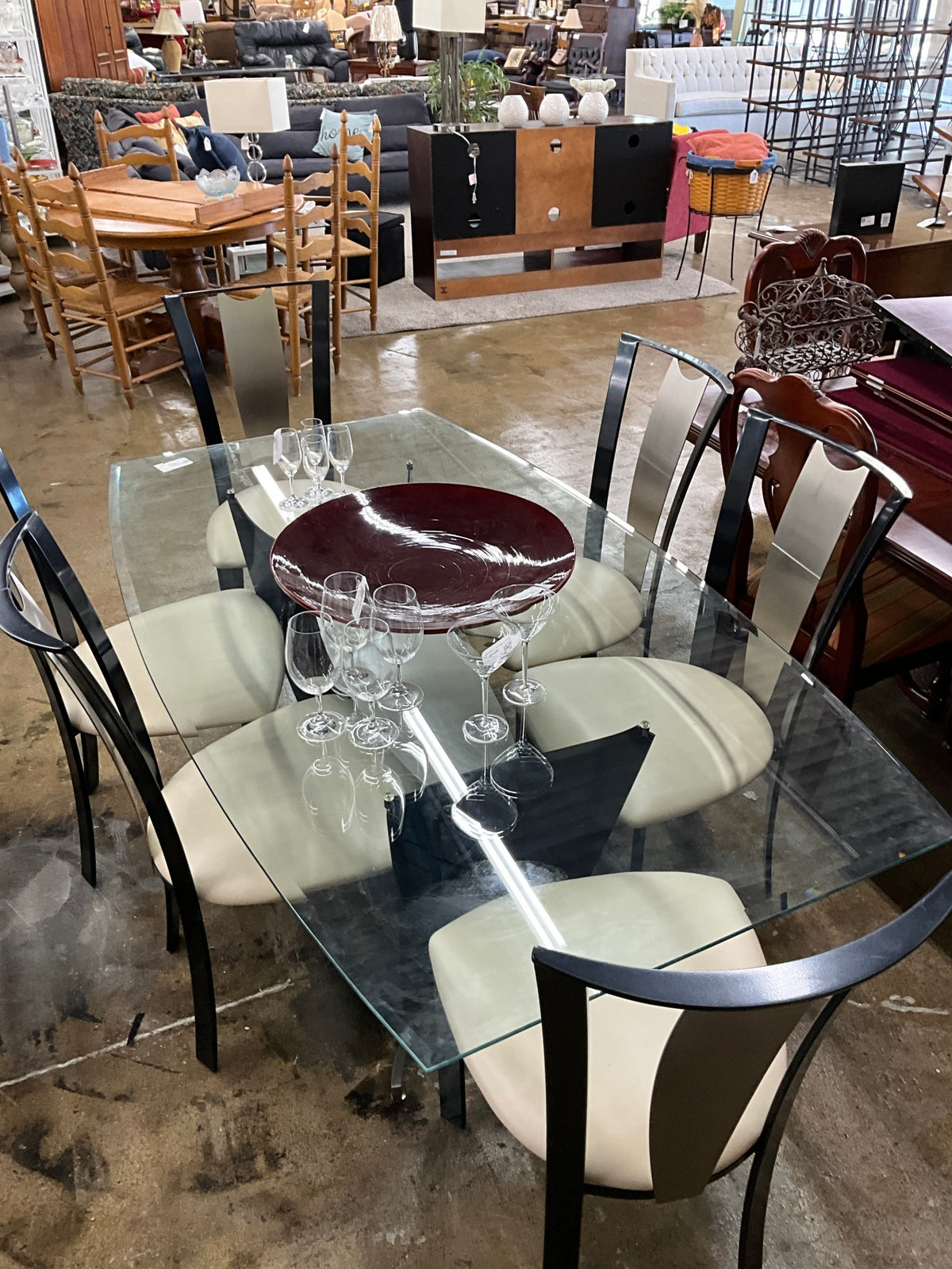 Elite Modern Glass Table w/ 6 Chairs (retails for $6,500)