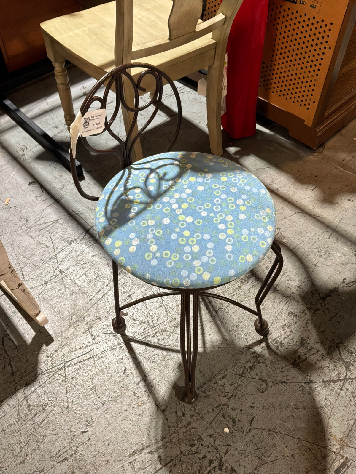Blue Cushion / Vanity Stool