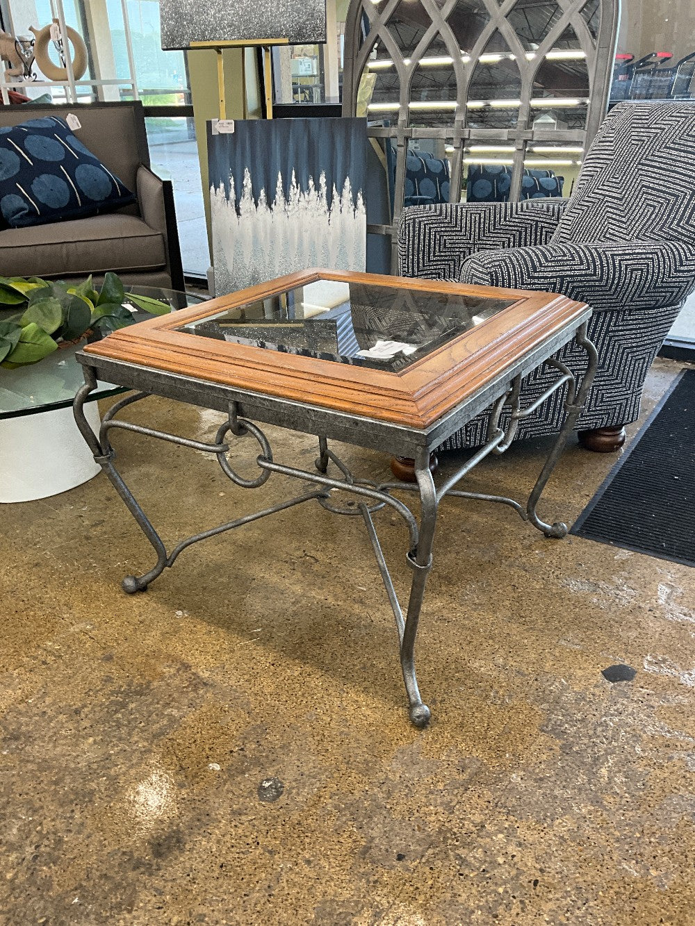 Glass Inlay End Table