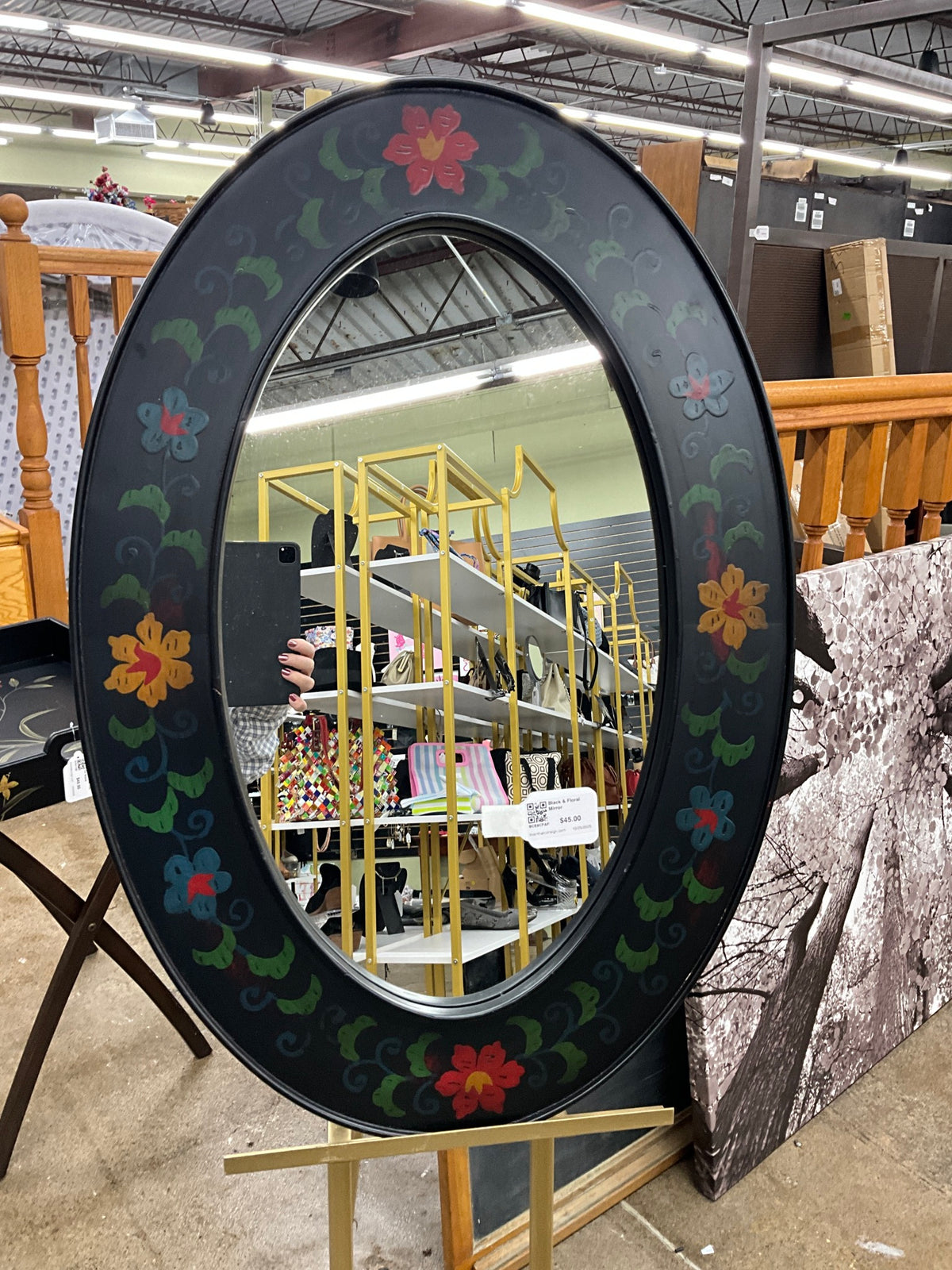 Black & Floral Mirror