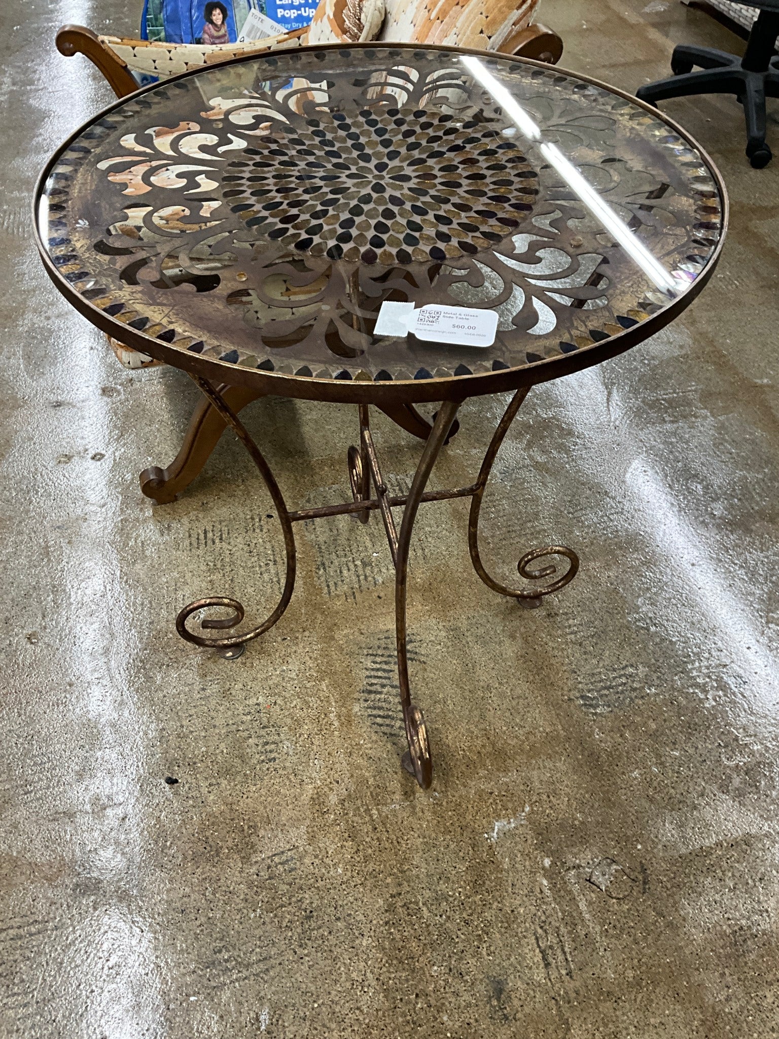 Metal & Glass Side Table