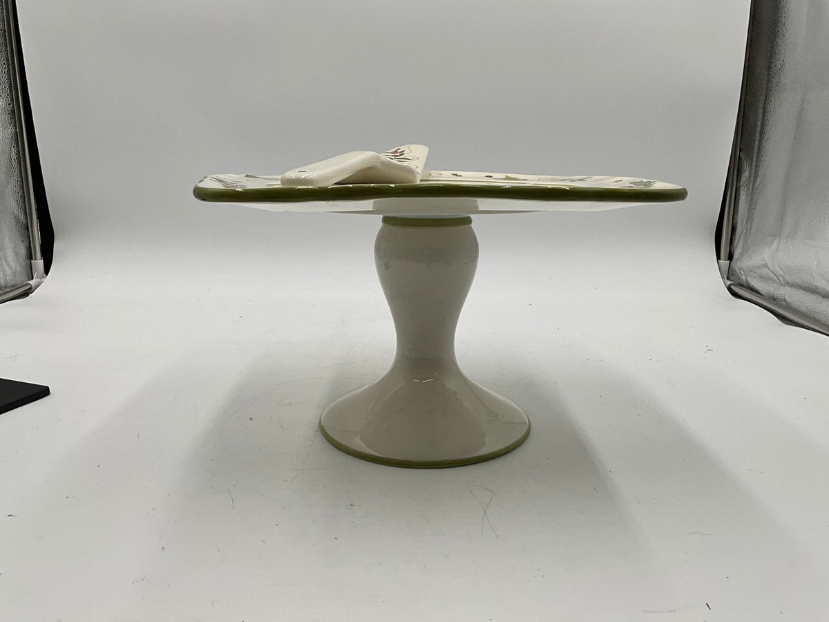 Square Tracy Porter Pedestal Plate W/Knife