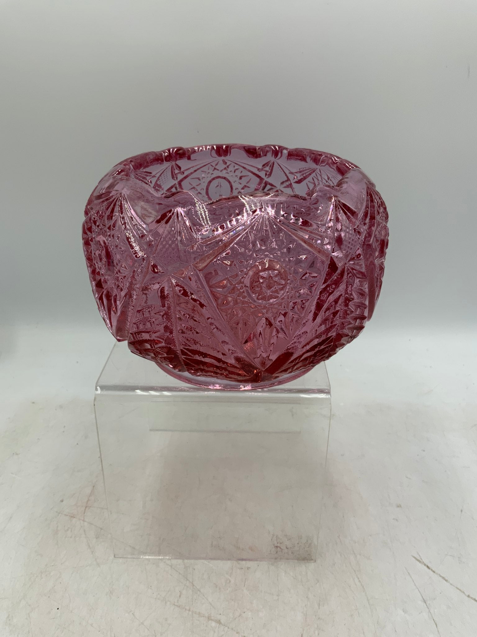Pink Glass Rose Bowl