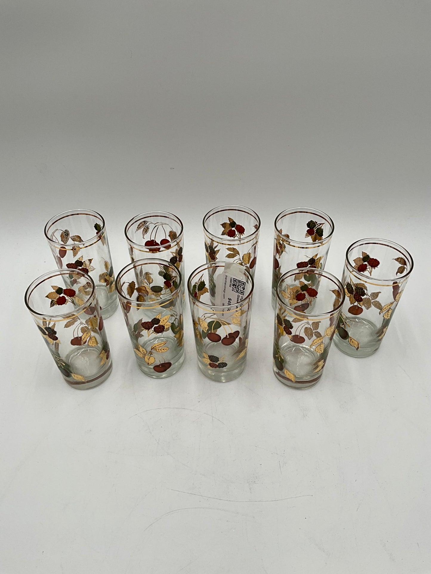 Vtg Gold Rim Glass set of 9