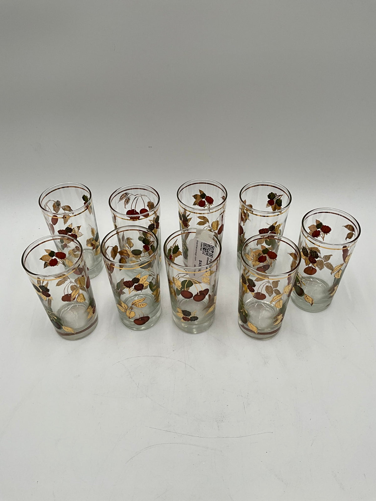 Vtg Gold Rim Glass set of 9