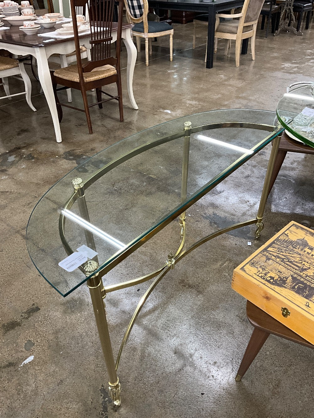 Gold & Glass Top Sofa Table