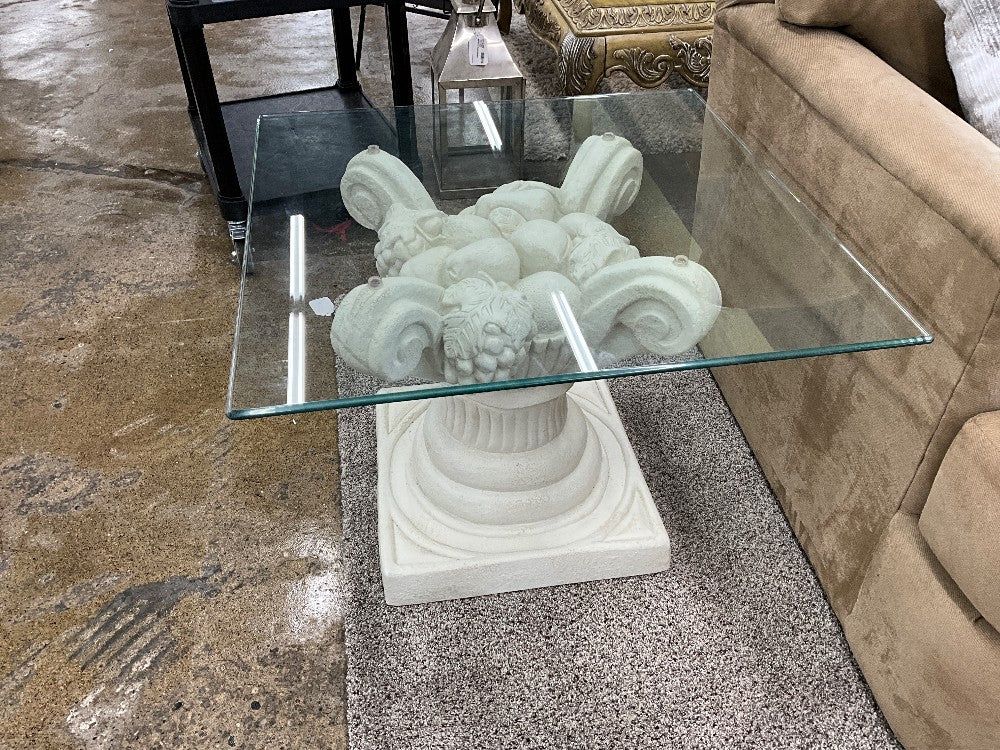 Square Pedestal End Table