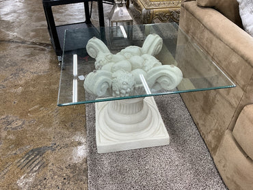 Square Pedestal End Table