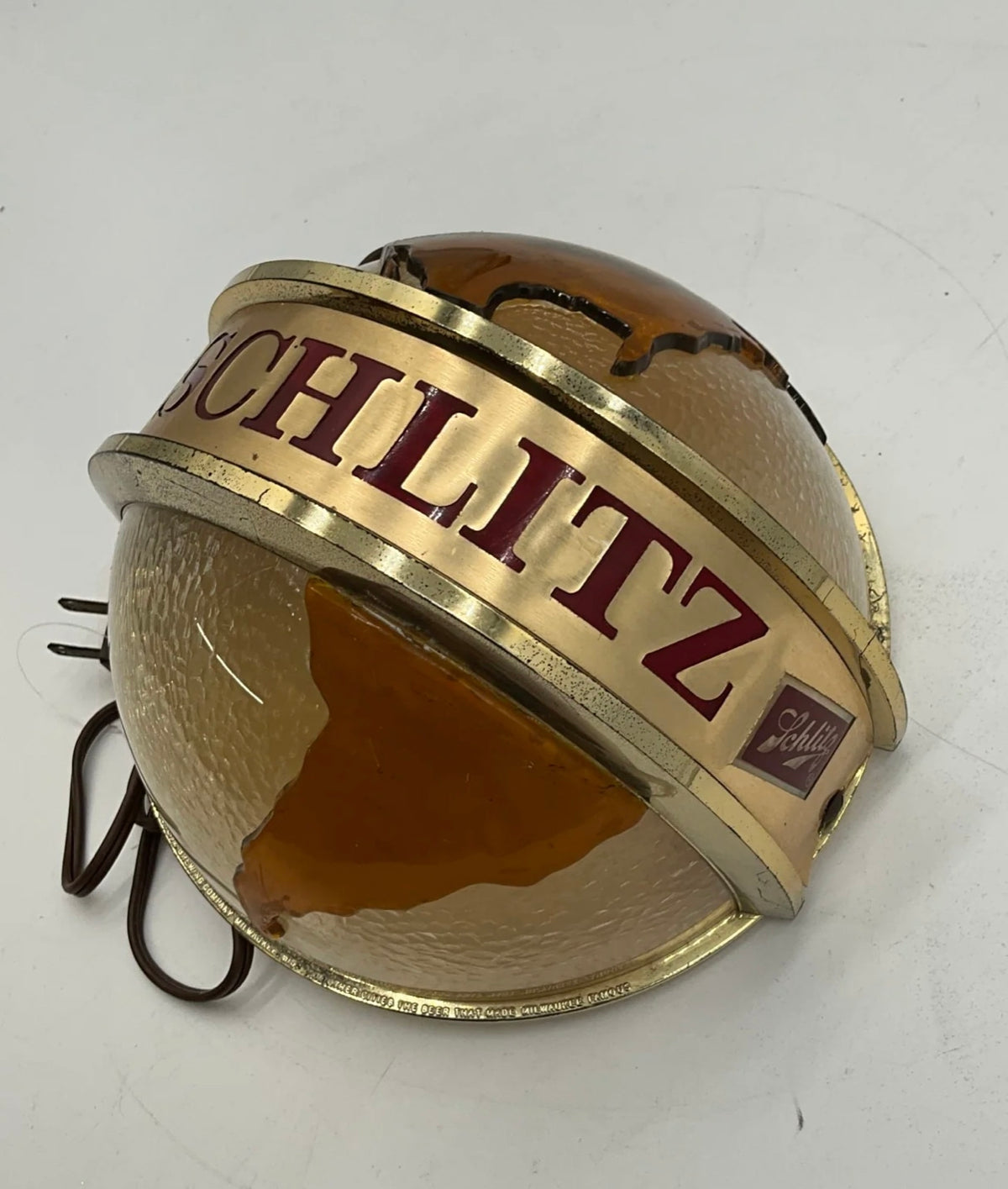 Vtg Schlitz Round Sign