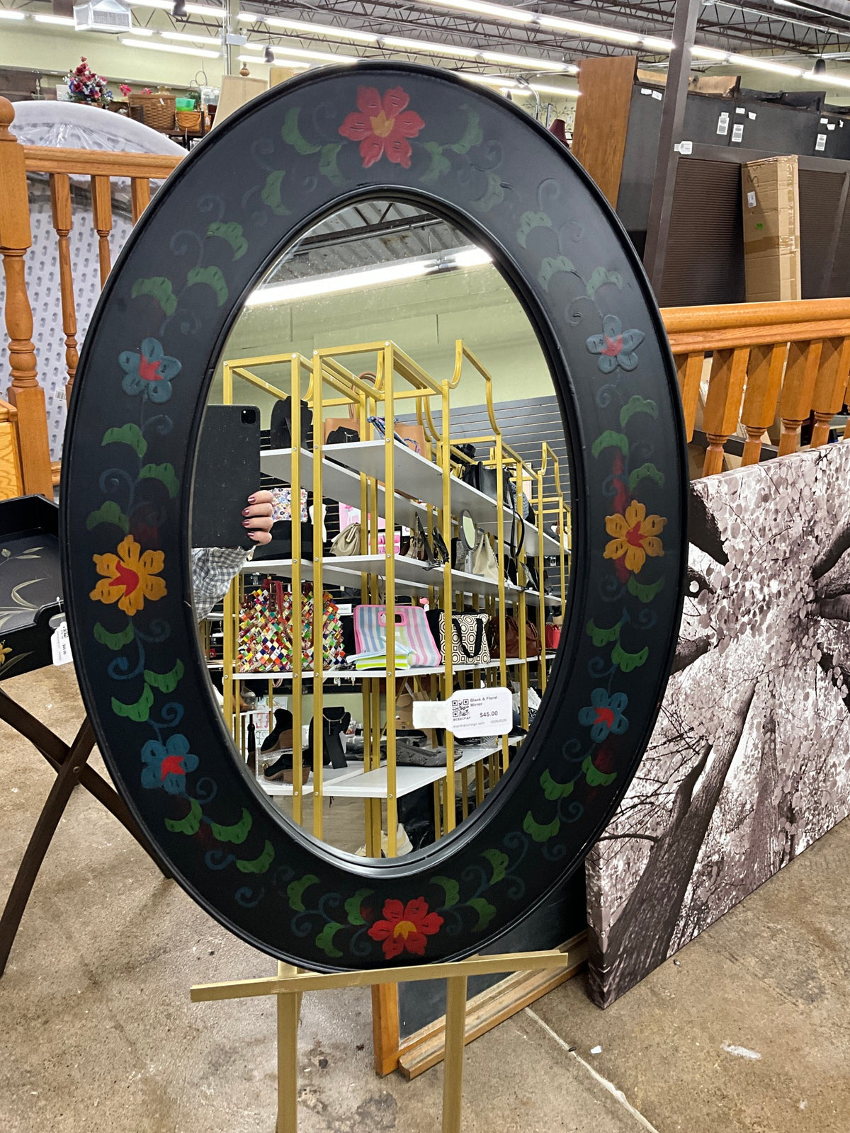 Black & Floral Mirror