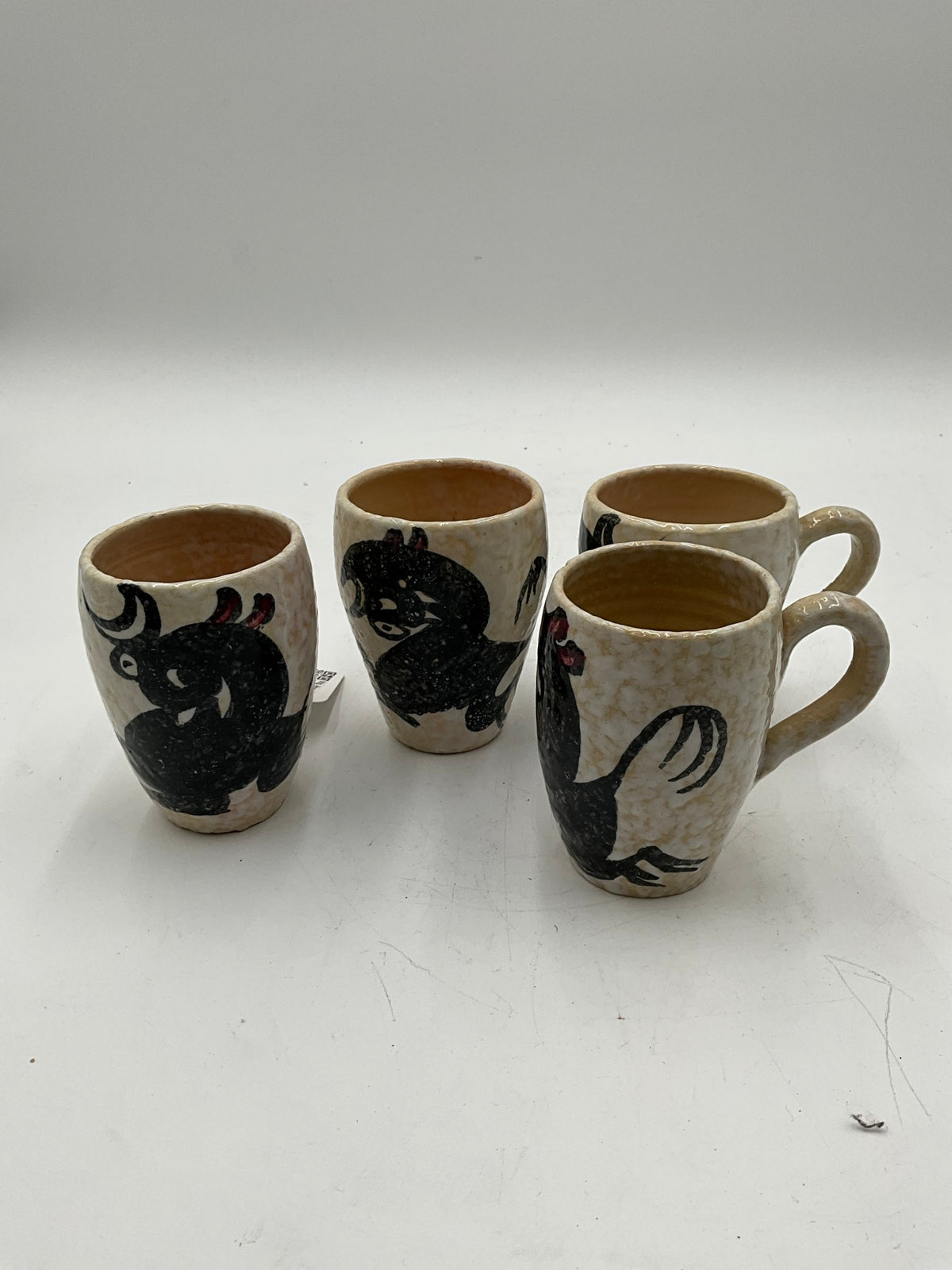 Vtg. Hand Painted Espana By Toledo Ceramic Mug 4pc Set 