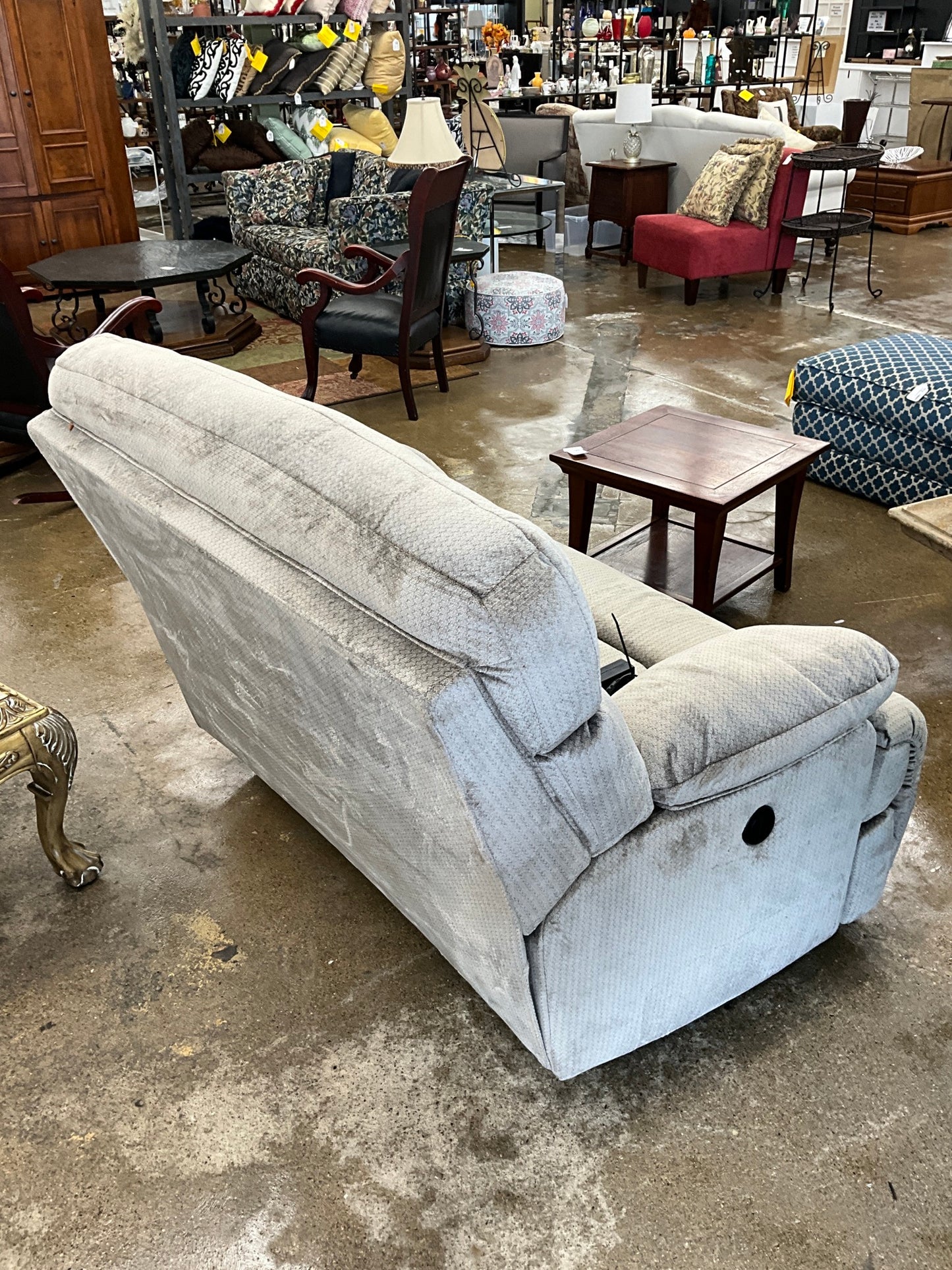 Bobs Furniture Grey Electric Recliner