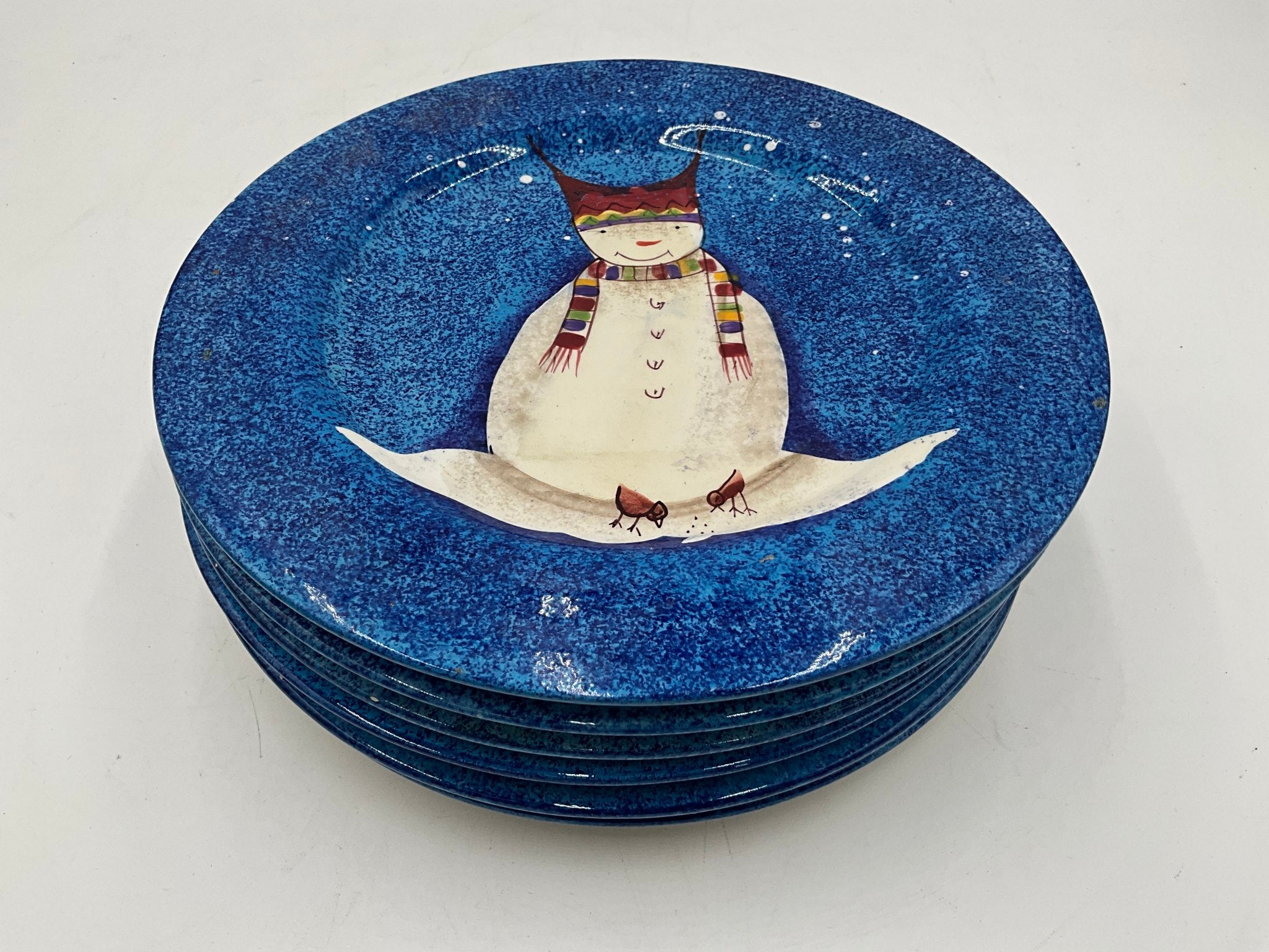Snowman Sakura Plates 6pc Set