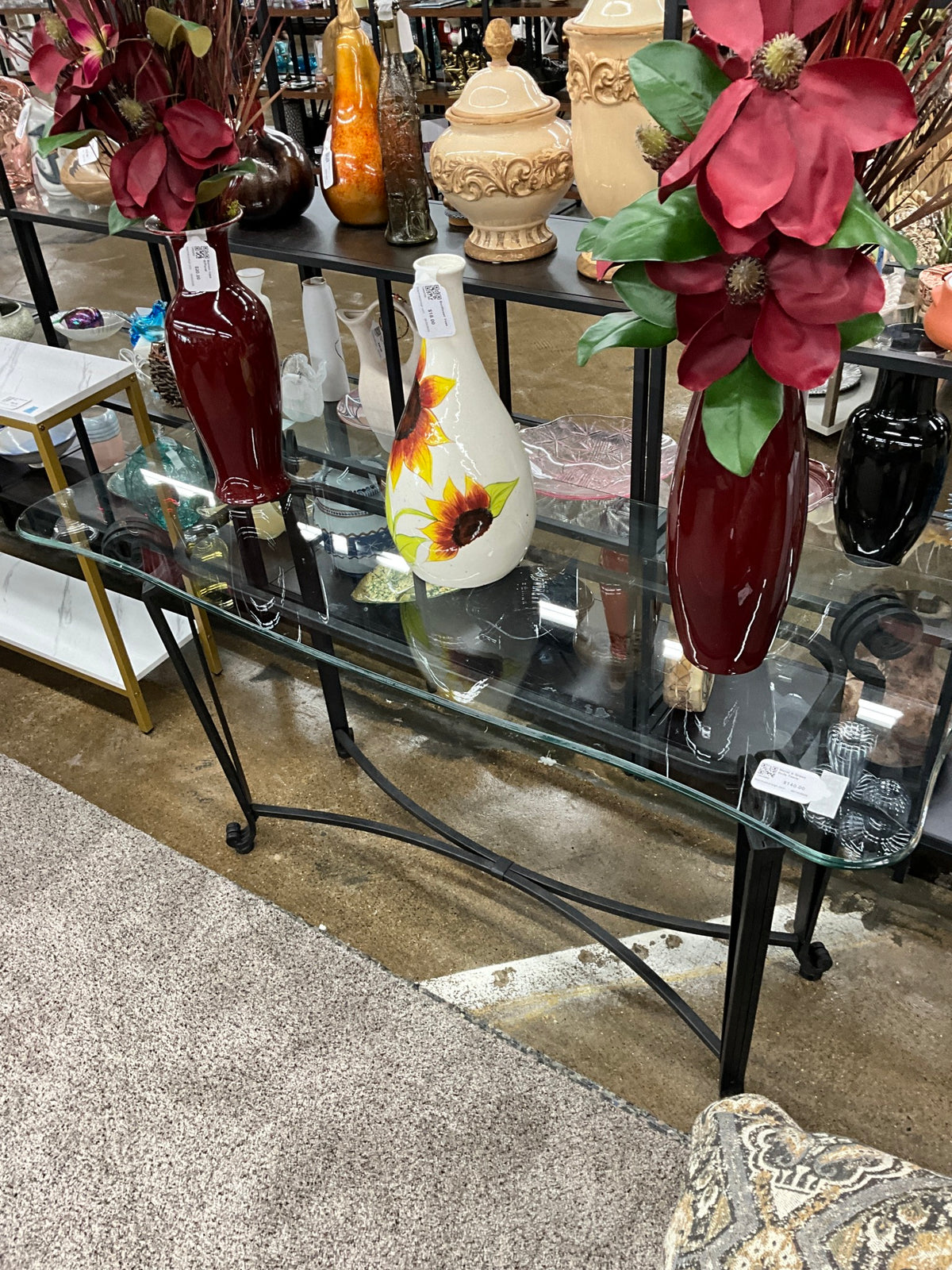 Metal & Glass Sofa Table