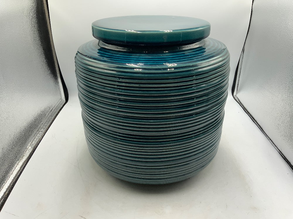 Lg Blue Ginger Jar with Lid