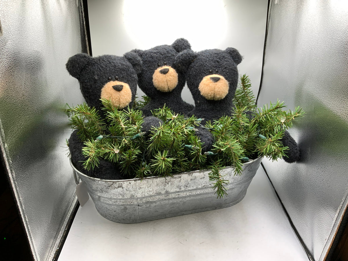 Galvanized 3 Black Bears