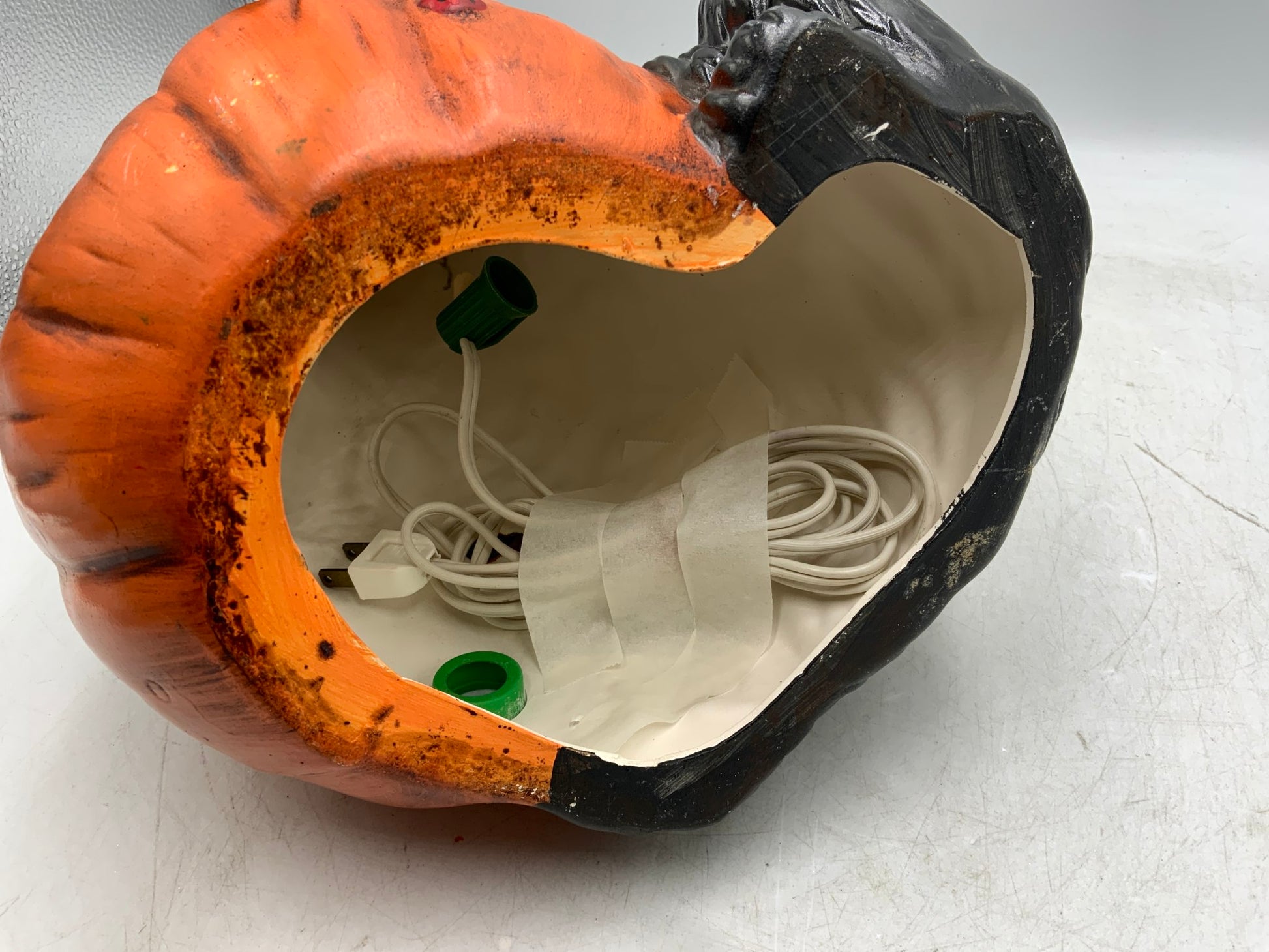 Vtg Cat Pumpkin Lamp