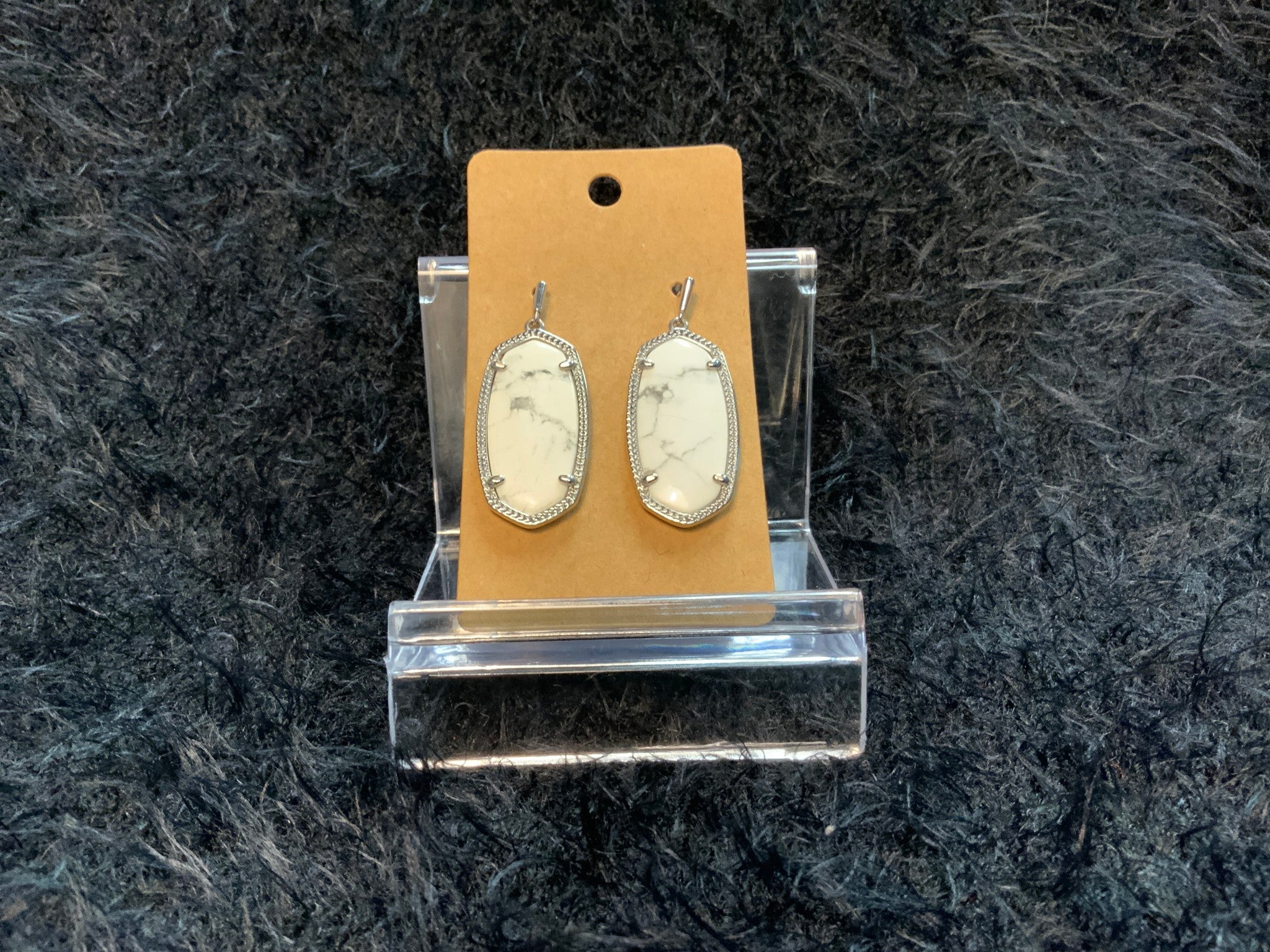 Kendra Scott Earrings Silver and Marble