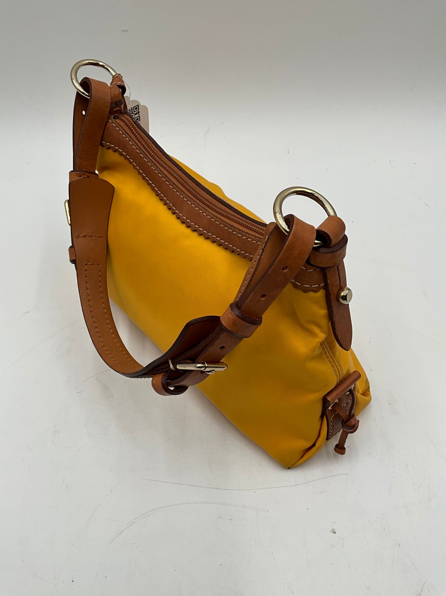 Yellow Dooney & Bourke Nylon/Tan Leather Shoulder Bag