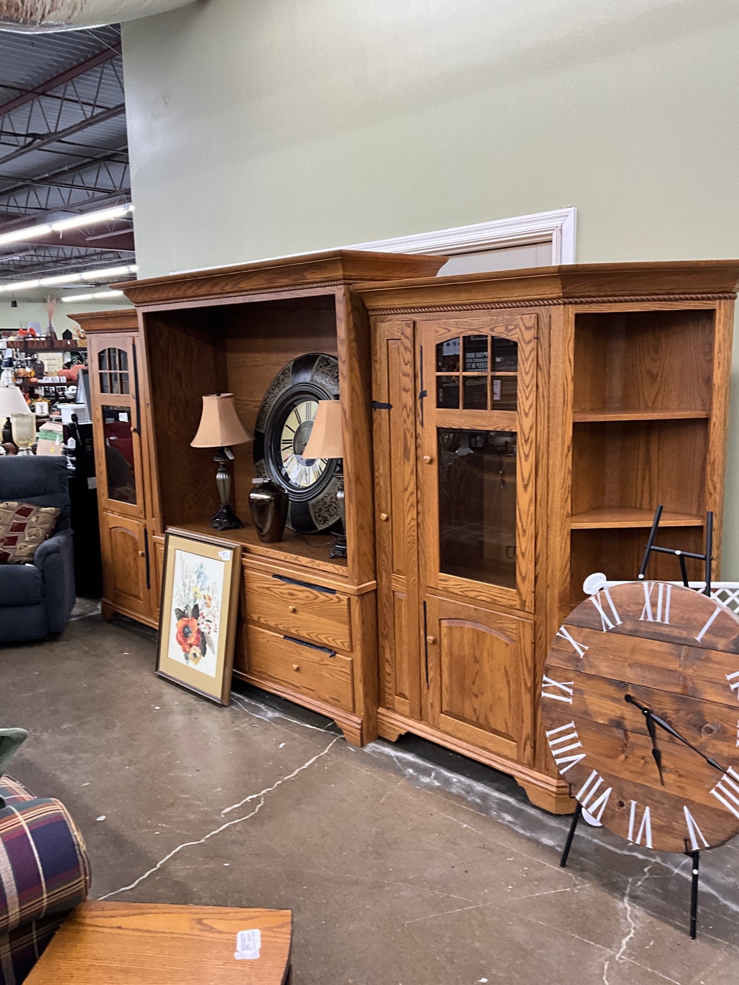 Amish Oak 3pc Entertainment Center