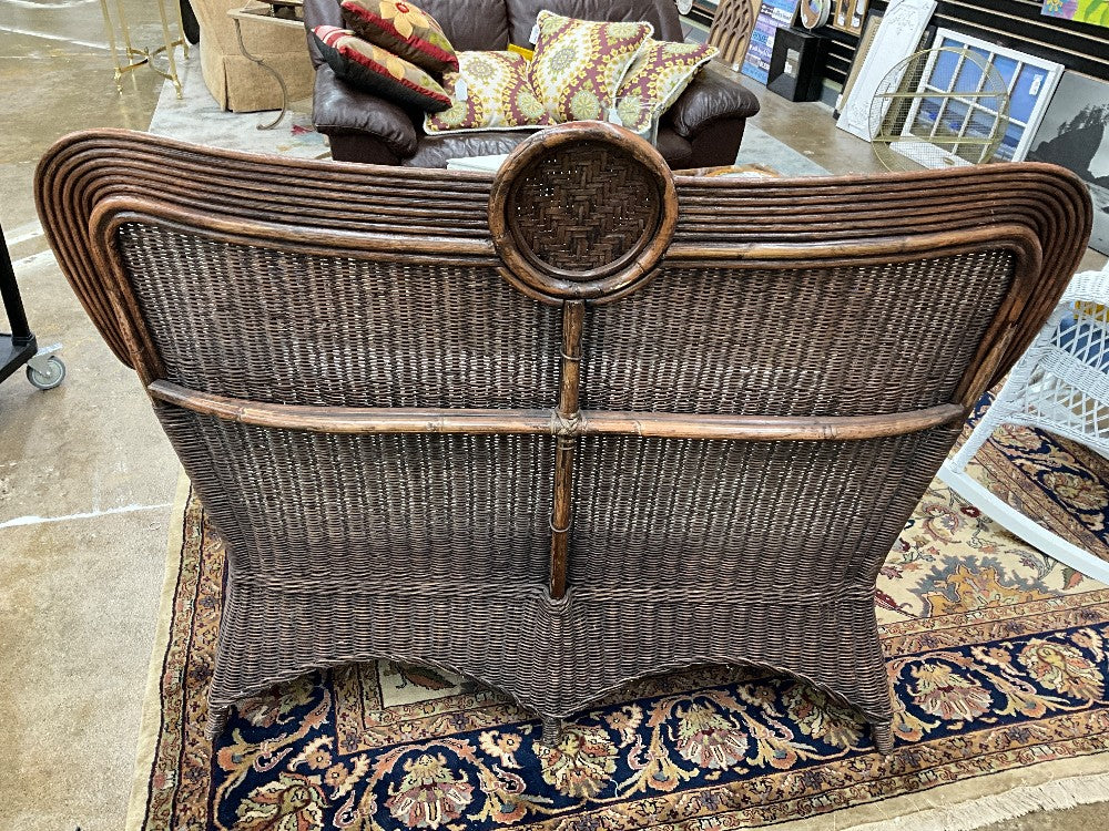 Brown Wicker Love Seat