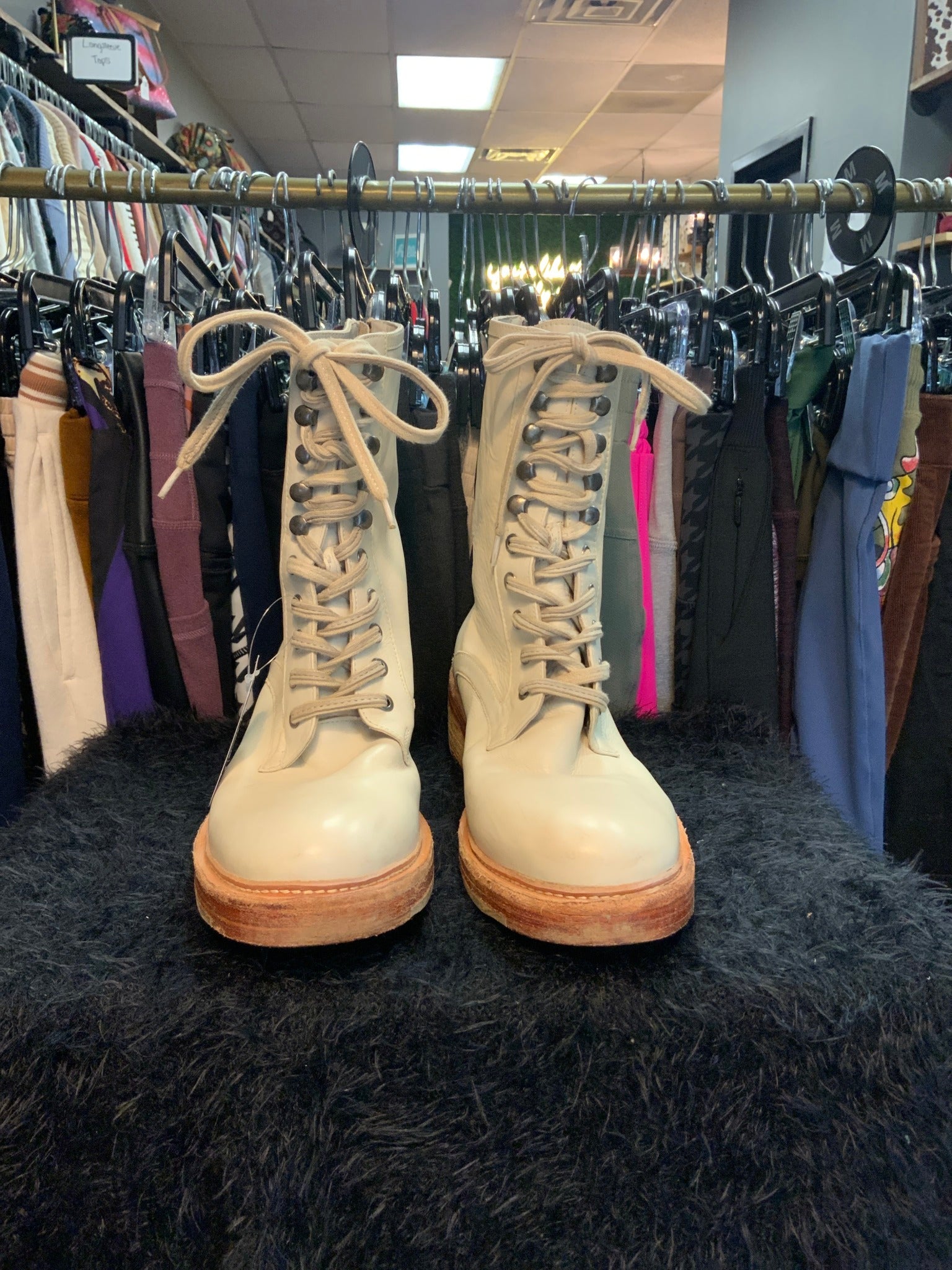 Free People Cream Boots Sz 10.5/41