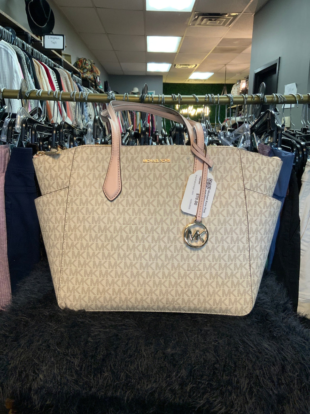 Michael Kors Pink and White Handbag